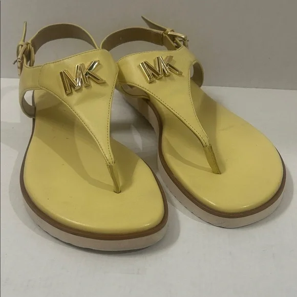 Michael Kors Lemon Sandals with Gold Logo - Picture 1 of 8
